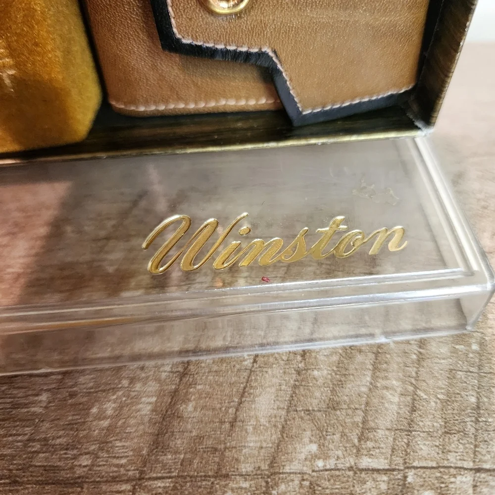Vtg Winston Leather Bifold Western  Wallet French Purse Key Case  NOS Calfskin